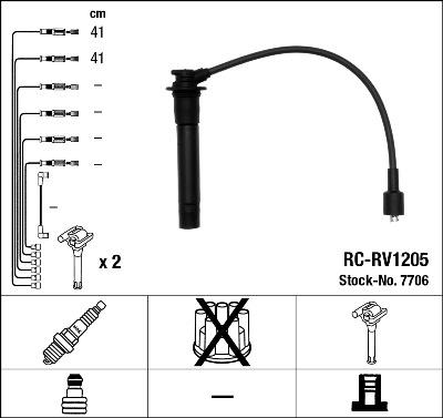 NGK 7706 - Kit cavi accensione autozon.pro