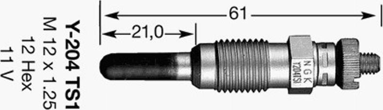 NGK Y-204TS1 - Candeletta autozon.pro