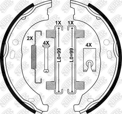 NiBK FN0681 - Kit ganasce, Freno stazionamento autozon.pro