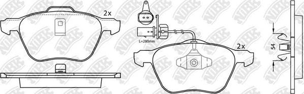 NiBK PN0224W - Kit pastiglie freno, Freno a disco autozon.pro