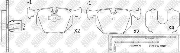 NiBK PN0225W - Kit pastiglie freno, Freno a disco autozon.pro