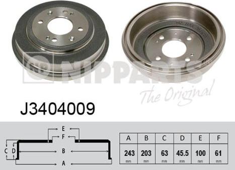 Nipparts J3404009 - Tamburo freno autozon.pro