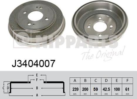 Nipparts J3404007 - Tamburo freno autozon.pro