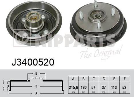 Nipparts J3400520 - Tamburo freno autozon.pro