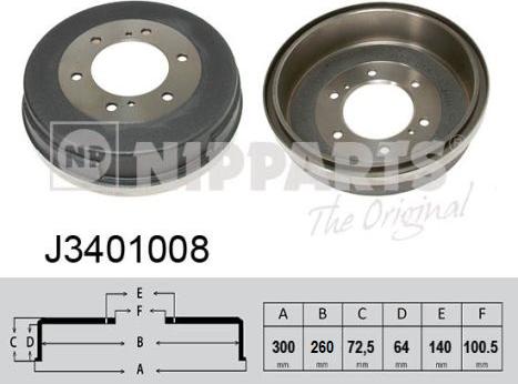 Nipparts J3401008 - Tamburo freno autozon.pro