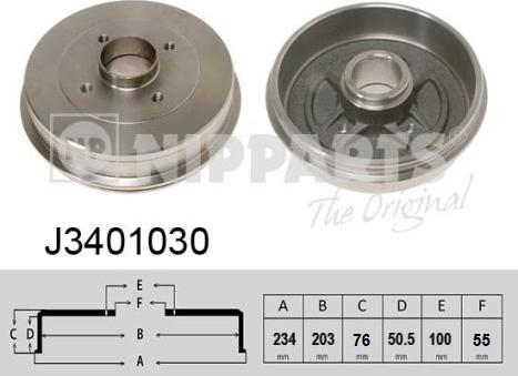 Nipparts J3401030 - Tamburo freno autozon.pro