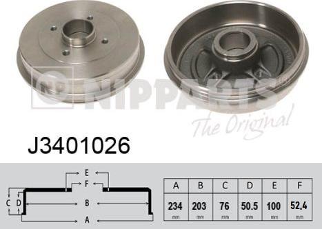 Nipparts J3401026 - Tamburo freno autozon.pro