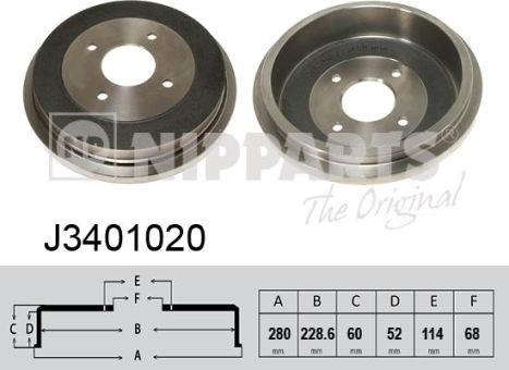 Nipparts J3401020 - Tamburo freno autozon.pro