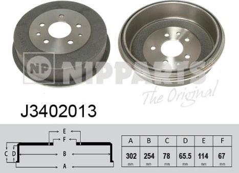 Nipparts J3402013 - Tamburo freno autozon.pro