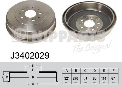 Nipparts J3402029 - Tamburo freno autozon.pro