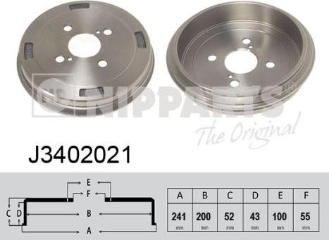 Nipparts J3402021 - Tamburo freno autozon.pro