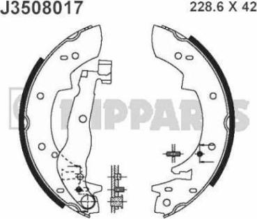 Nipparts J3508017 - Kit ganasce freno autozon.pro