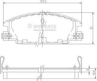 Nipparts J3609004 - Kit pastiglie freno, Freno a disco autozon.pro