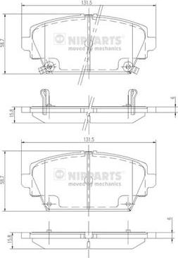 Nipparts J3604047 - Kit pastiglie freno, Freno a disco autozon.pro