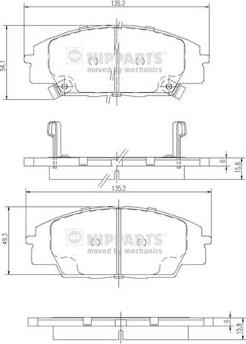 Nipparts J3604055 - Kit pastiglie freno, Freno a disco autozon.pro