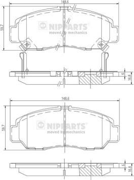 Nipparts J3604051 - Kit pastiglie freno, Freno a disco autozon.pro