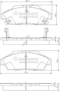 Nipparts J3604052 - Kit pastiglie freno, Freno a disco autozon.pro