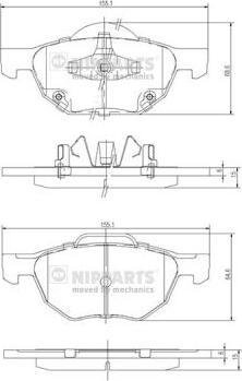 Nipparts J3604064 - Kit pastiglie freno, Freno a disco autozon.pro