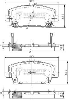 Nipparts J3604065 - Kit pastiglie freno, Freno a disco autozon.pro