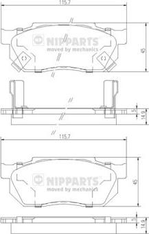 Nipparts J3604019 - Kit pastiglie freno, Freno a disco autozon.pro