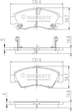 Nipparts J3604034 - Kit pastiglie freno, Freno a disco autozon.pro