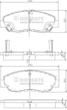 Nipparts J3604030 - Kit pastiglie freno, Freno a disco autozon.pro