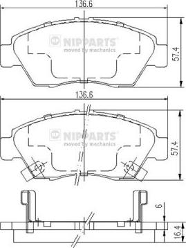 Nipparts J3604033 - Kit pastiglie freno, Freno a disco autozon.pro