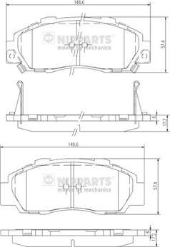 Nipparts J3604032 - Kit pastiglie freno, Freno a disco autozon.pro