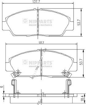 Nipparts J3604037 - Kit pastiglie freno, Freno a disco autozon.pro