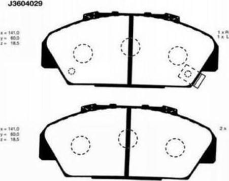 Nipparts J3604029 - Kit pastiglie freno, Freno a disco autozon.pro