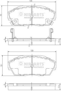 Nipparts J3604026 - Kit pastiglie freno, Freno a disco autozon.pro