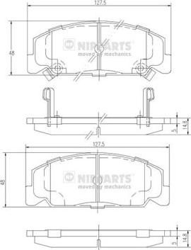 Nipparts J3604027 - Kit pastiglie freno, Freno a disco autozon.pro