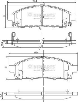 Nipparts J3605050 - Kit pastiglie freno, Freno a disco autozon.pro