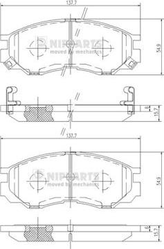 Nipparts J3605035 - Kit pastiglie freno, Freno a disco autozon.pro