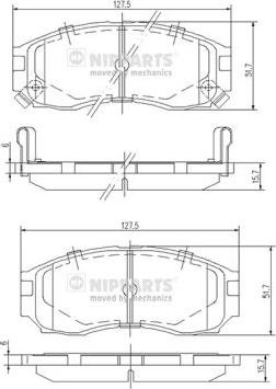 Nipparts J3605030 - Kit pastiglie freno, Freno a disco autozon.pro