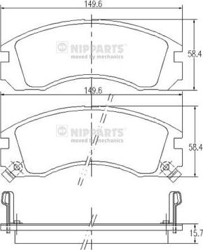 Nipparts J3605031 - Kit pastiglie freno, Freno a disco autozon.pro