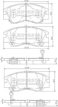 Nipparts J3605027 - Kit pastiglie freno, Freno a disco autozon.pro