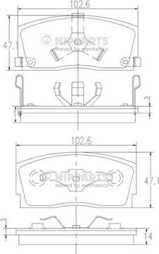 Nipparts J3606006 - Kit pastiglie freno, Freno a disco autozon.pro