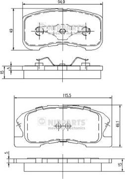 Nipparts J3606019 - Kit pastiglie freno, Freno a disco autozon.pro