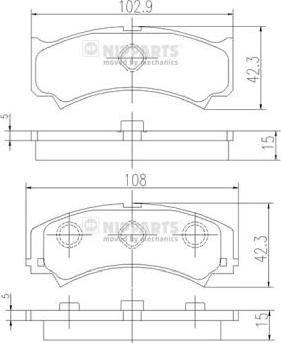 Nipparts J3606014 - Kit pastiglie freno, Freno a disco autozon.pro