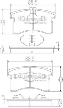 Nipparts J3606015 - Kit pastiglie freno, Freno a disco autozon.pro