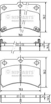 Nipparts J3606020 - Kit pastiglie freno, Freno a disco autozon.pro