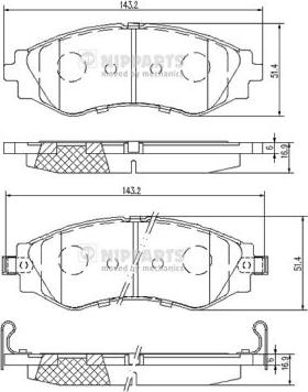 Nipparts J3600910 - Kit pastiglie freno, Freno a disco autozon.pro