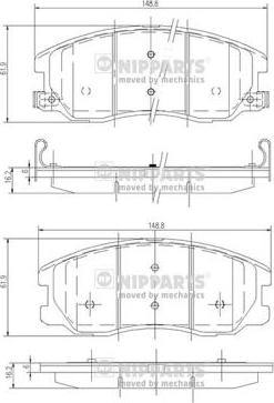 Nipparts J3600913 - Kit pastiglie freno, Freno a disco autozon.pro