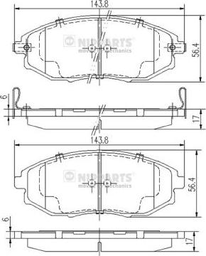 Nipparts J3600912 - Kit pastiglie freno, Freno a disco autozon.pro