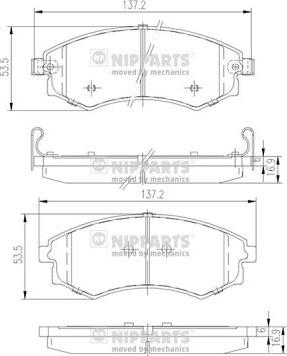 Nipparts J3600401 - Kit pastiglie freno, Freno a disco autozon.pro