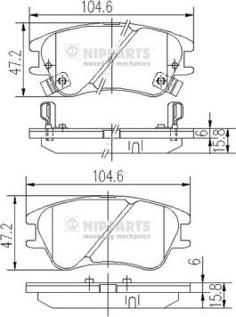 Nipparts J3600540 - Kit pastiglie freno, Freno a disco autozon.pro