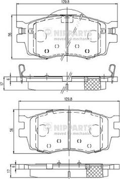 Nipparts J3600542 - Kit pastiglie freno, Freno a disco autozon.pro