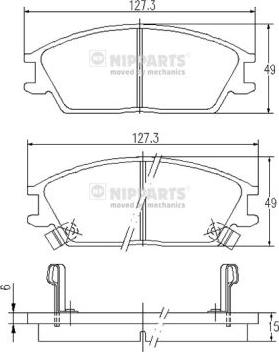 Nipparts J3600515 - Kit pastiglie freno, Freno a disco autozon.pro