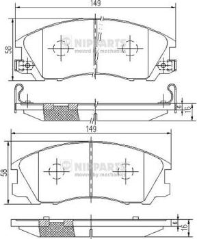 Nipparts J3600534 - Kit pastiglie freno, Freno a disco autozon.pro